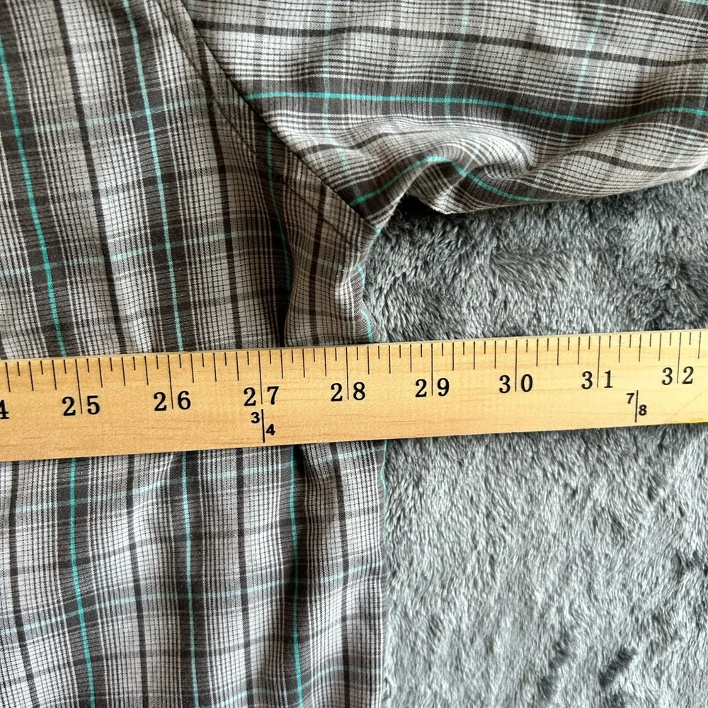 Beverly Hills Polo Club Shirt‎ Mens 2XLT Tall Gray Blue Plaid Classic Dadcore